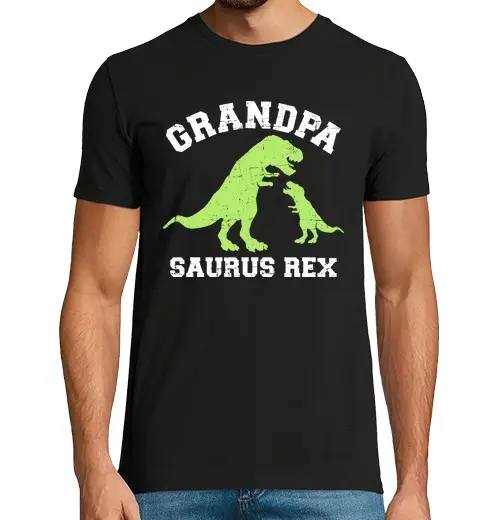 T-shirt uomo manica corta dinosauro grandpasaurus rex per nonno