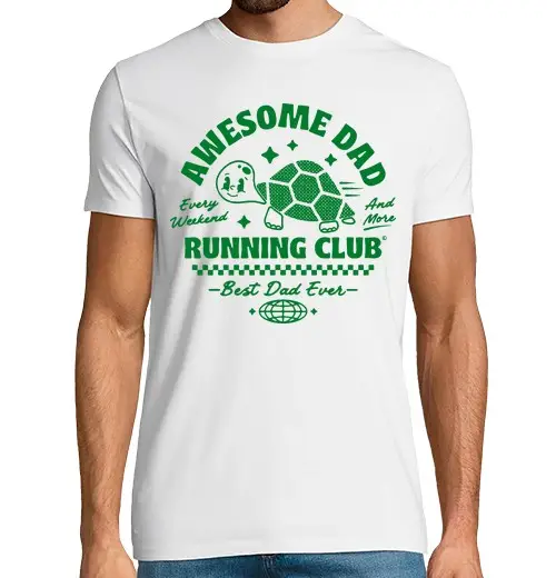 T-shirt uomo manica corta fantastico club di corsa per papà