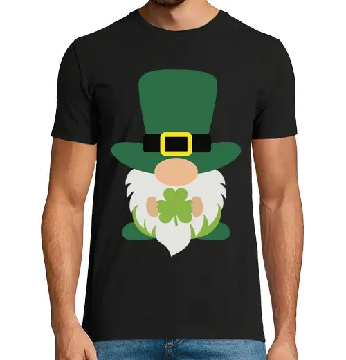 T-shirt uomo manica corta gnomo san patrizio