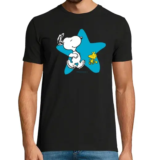 T-shirt uomo manica corta La star di Snoopy e wood lei