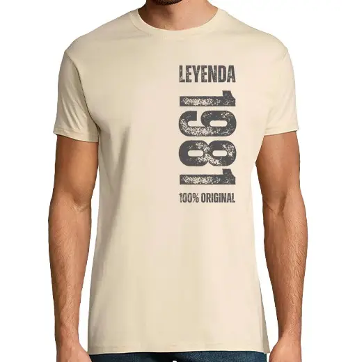 T-shirt uomo manica corta leggenda 1981 compleanno anniversario 0