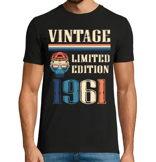 T-shirt uomo manica corta maglietta vintage 1961 - edizione limitata regalo di compleanno