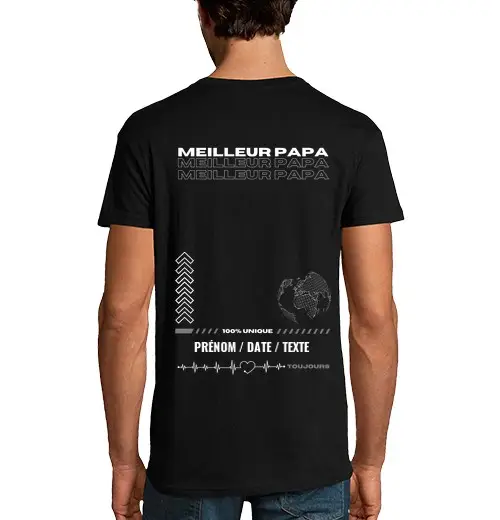 T-shirt uomo manica corta miglior papà - bw