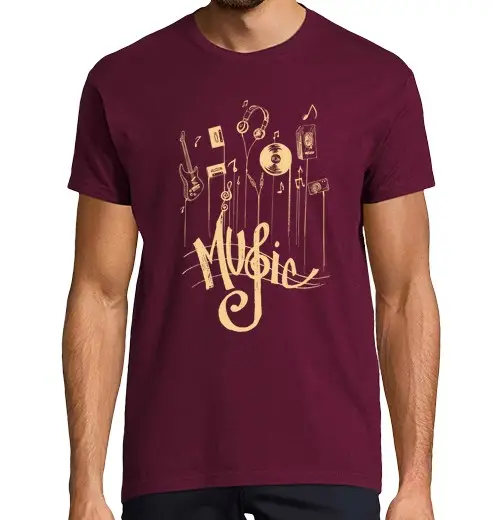 T-shirt uomo manica corta modalità musicale 4