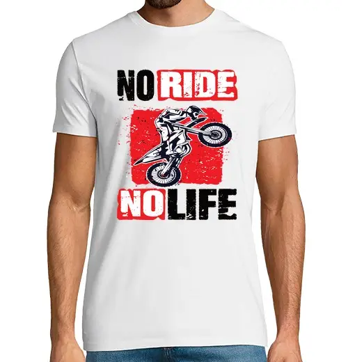 T-shirt uomo manica corta motocross no ride no life motocross