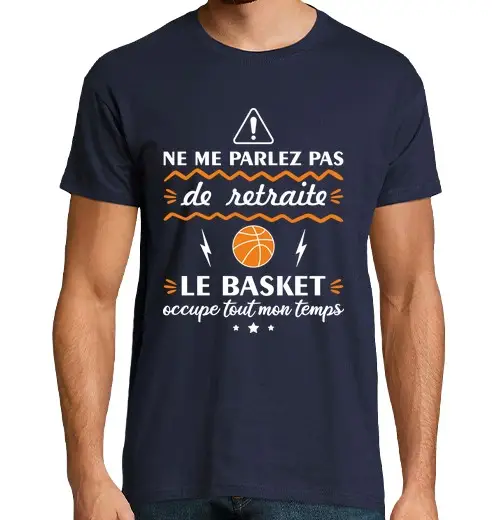 T-shirt uomo manica corta non parlarmi di pensione basket