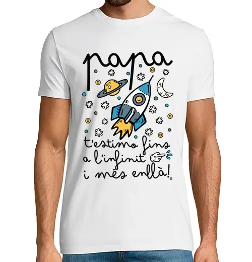 T-shirt uomo manica corta papà ti stimo fino all infinito e regali per la festa del papà