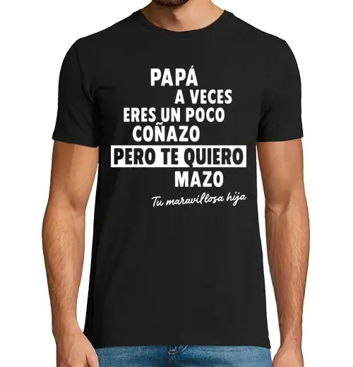 T-shirt uomo manica corta papà ti voglio bene tantissimo tua figlia