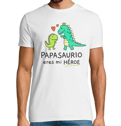 T-shirt uomo manica corta papasauro sei il mio eroe regali per la festa del papà