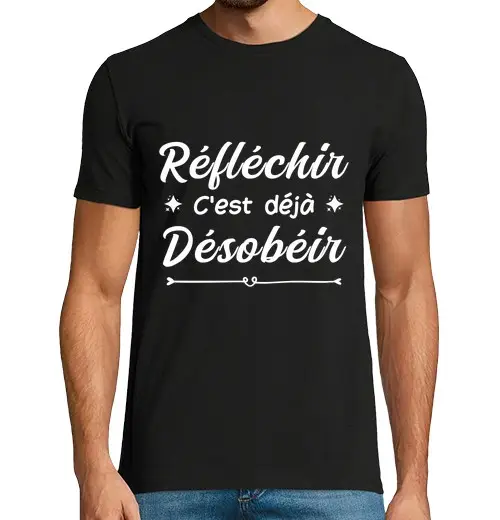 T-shirt uomo manica corta pensare è già disobbedire