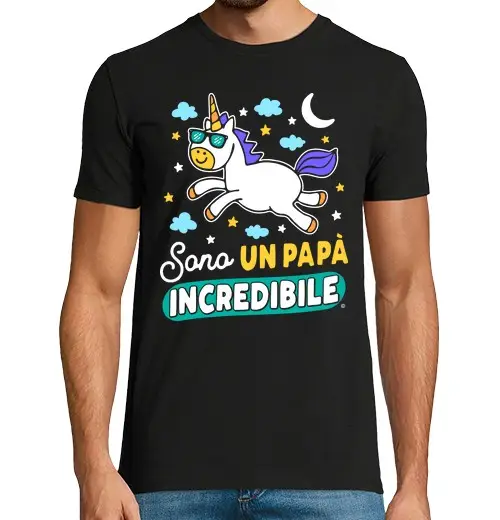 T-shirt uomo manica corta sono un papà incredibile regali festa del papà