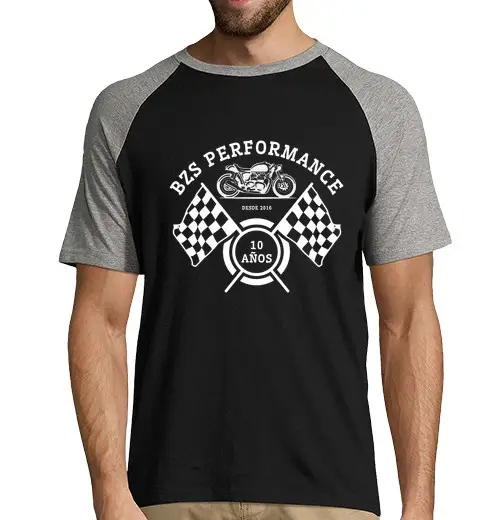 T-shirt uomo, manica corta, stile baseball bzs performance dieci anni