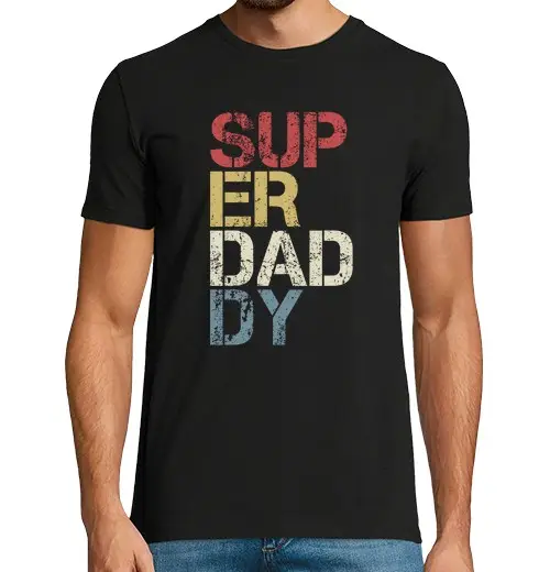T-shirt uomo manica corta Super Daddy padre regalo di papà gior