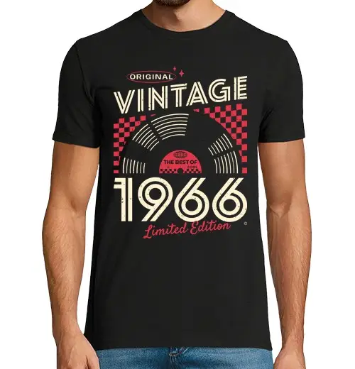 T-shirt uomo manica corta vintage 1966