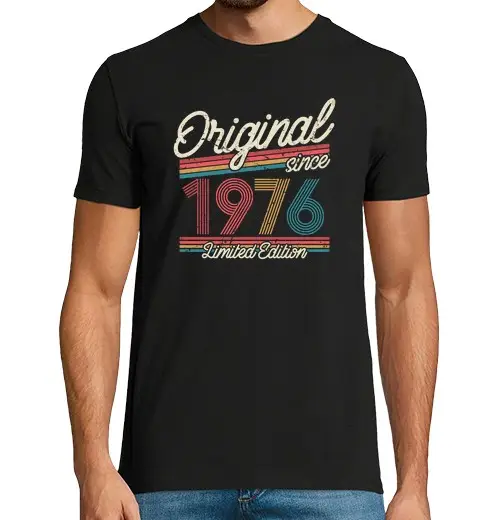 T-shirt uomo manica corta vintage 1976 -anno-10 000041