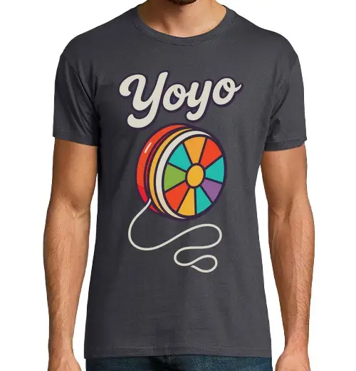 T-shirt uomo manica corta yoyo giocattolo retrò colori nostalgia
