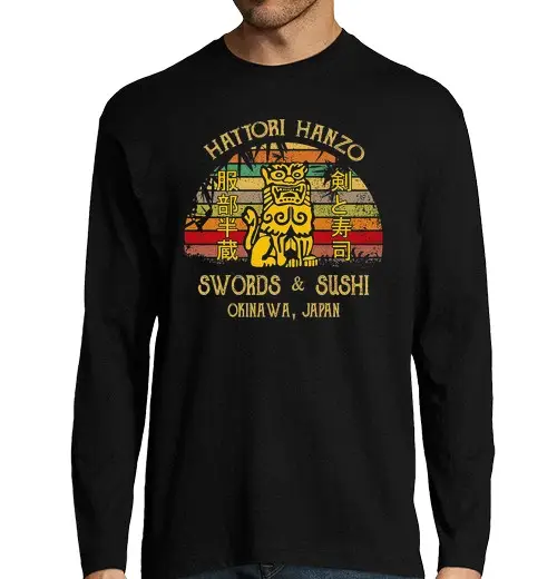 T-shirt uomo manica lunga hat tori hanzo - kill bill