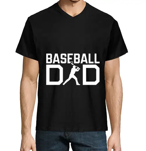 T-shirt uomo scollo a V citazione del papà del baseball padre d