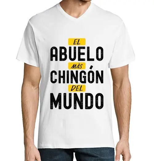 T-shirt uomo scollo a V il nonno più del mondo
