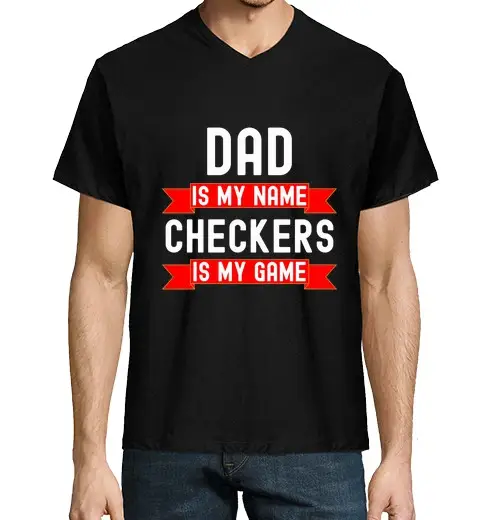 T-shirt uomo scollo a V papà è il mio nome i controllori sono i