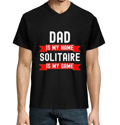 T-shirt uomo scollo a V papà è il mio nome il solitario è il mi