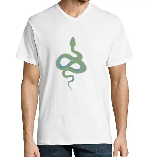 T-shirt uomo scollo a V serpente