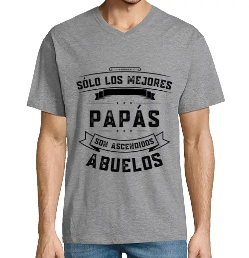 T-shirt uomo scollo a V solo los papà migliori vengono promossi