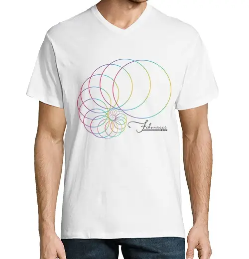 T-shirt uomo scollo a V t-shirt fibonacci geometria matematica nerd a V