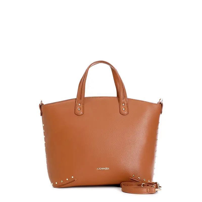 tote con applicazioni di rivetti cuoio