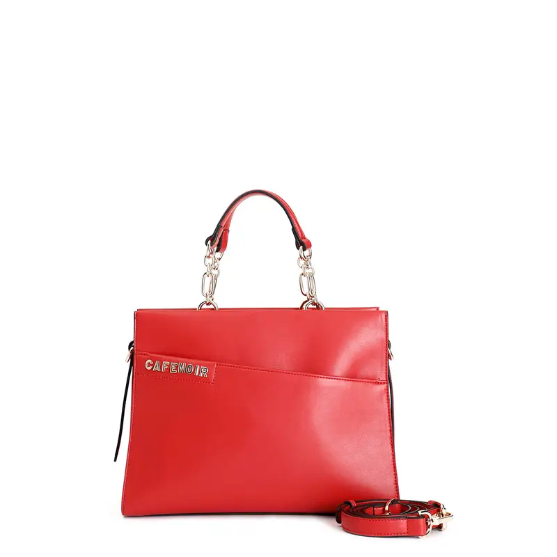 tote costruita con tasca asimmetrica con applicazione di lettering rosso taglia unica