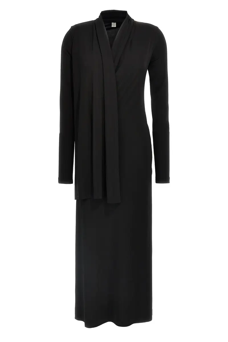 Abito Overlapped Jersey Nero