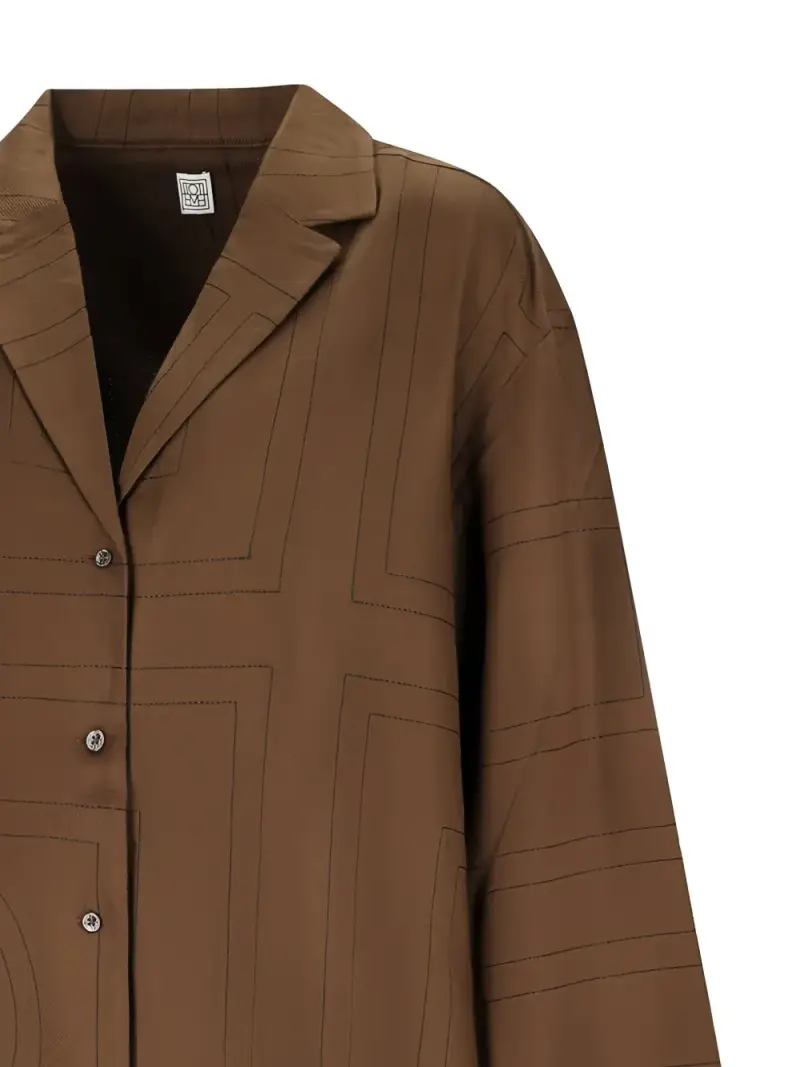 Toteme Maglia monogram marrone in seta miniatura 2