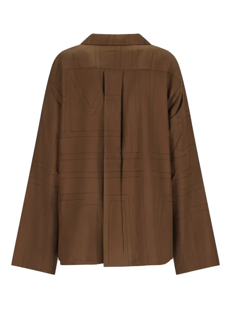 Toteme Maglia monogram marrone in seta miniatura 3