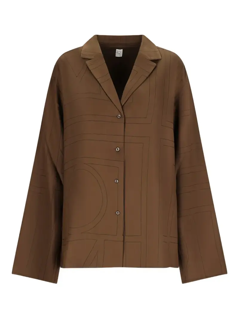 Toteme Maglia monogram marrone in seta