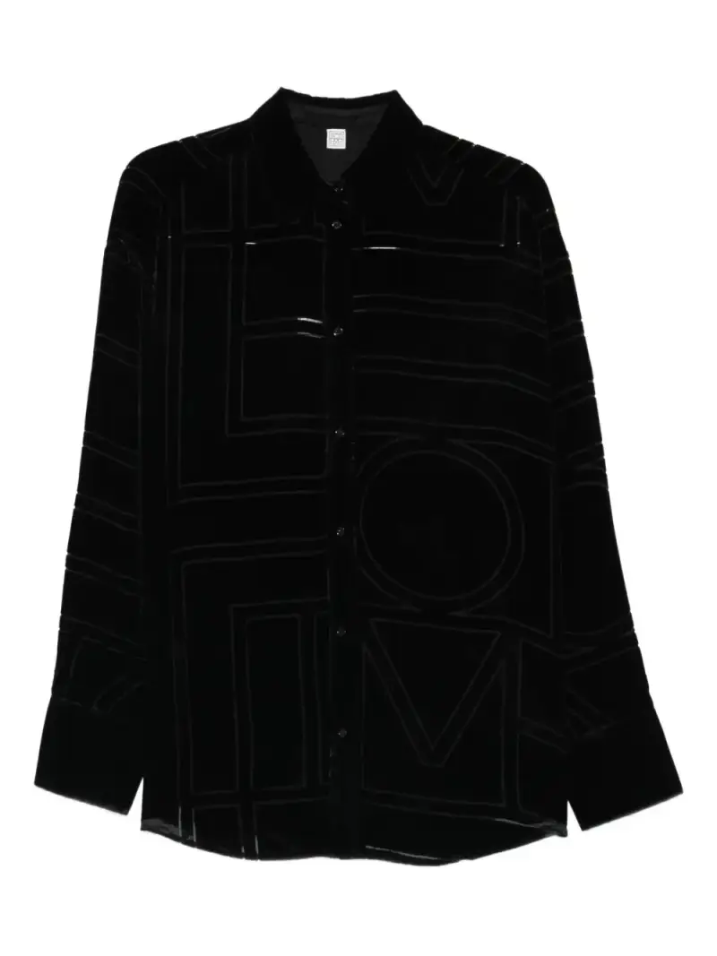 Toteme Maglia nero in velluto con design geometrico