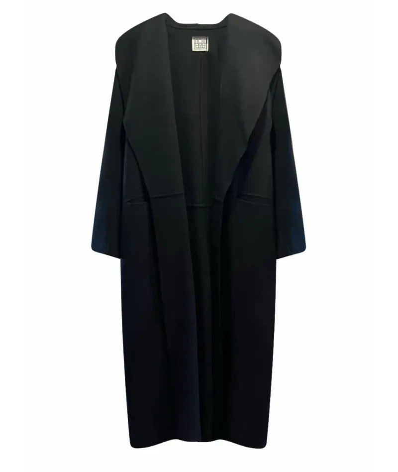 Toteme Cappotto nero in misto cashmere e lana RWS miniatura 2