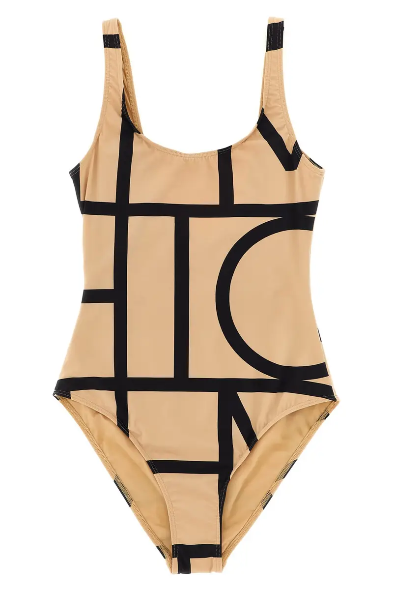 Costume Intero Monogram Beige