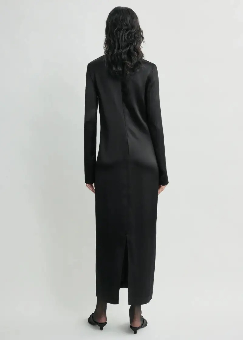 maxi satin dress NERO miniatura 3