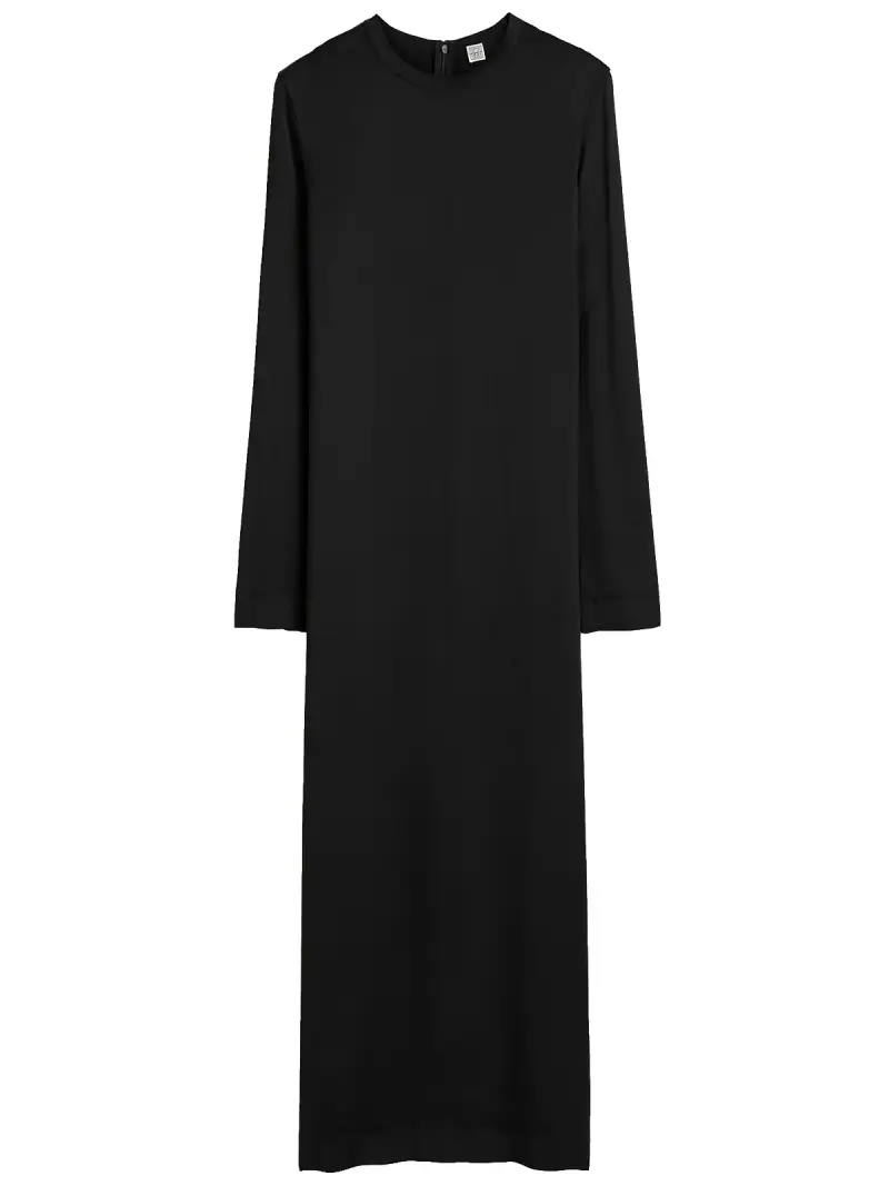 maxi satin dress NERO