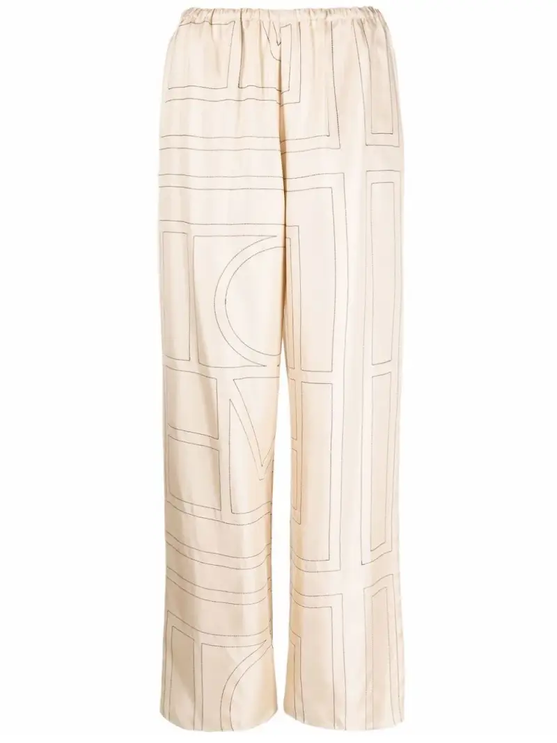 Pantaloni monogram toteme BEIGE