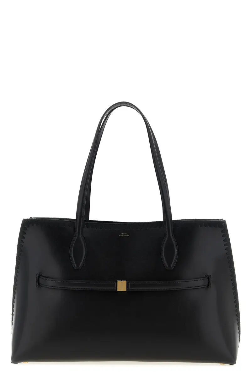 Shopping Embroidered Leather Lounge Nero