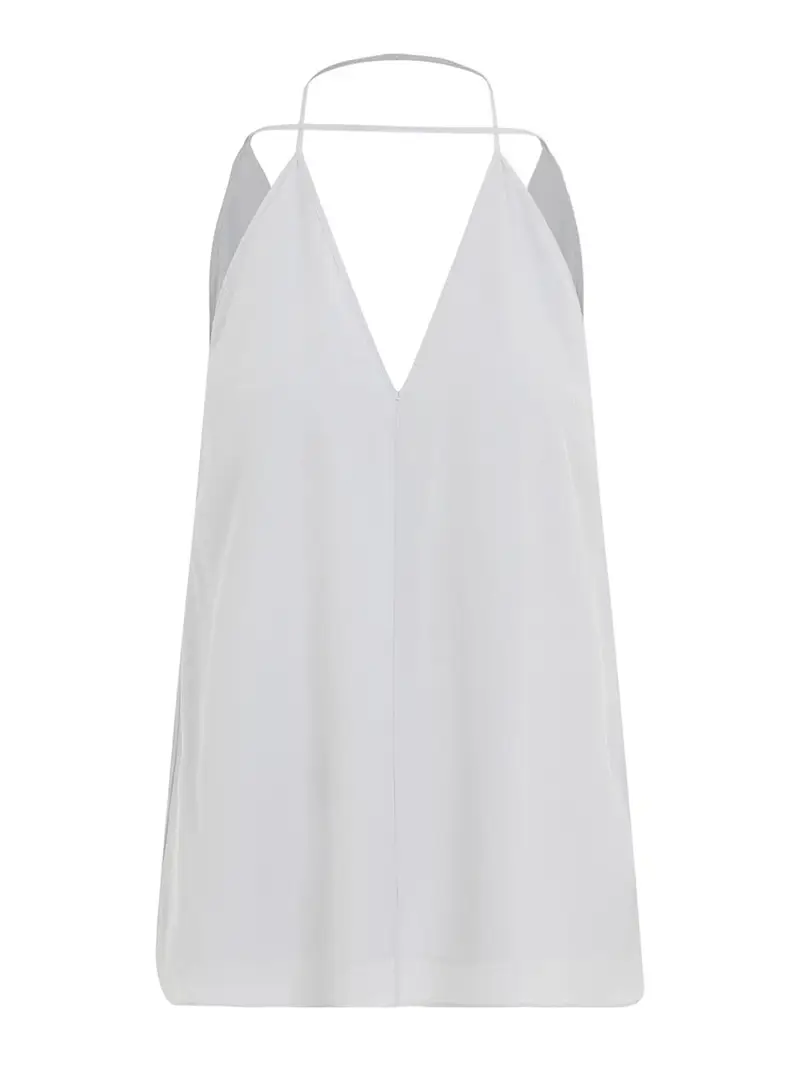 Top di seta a doppia metÃ Bianco