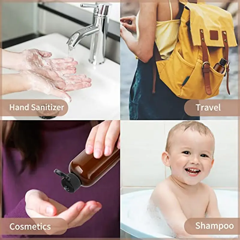 Toureal 100ML Bottiglie Vuoto da Viaggio con Tappo Flip Top (5 Pezz) Flaconi per Cosmetici (Marrone) miniatura 3