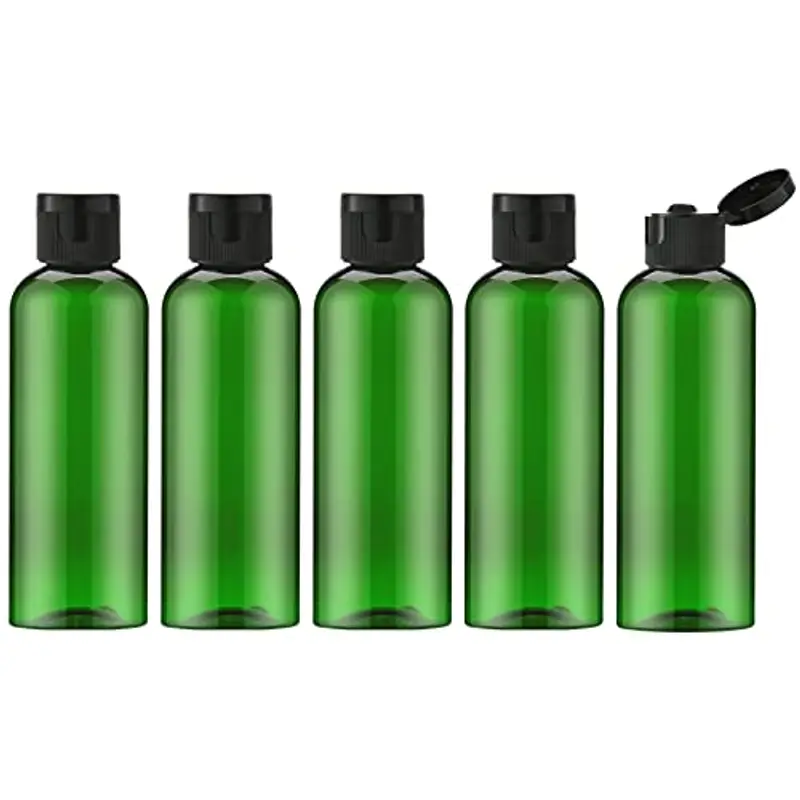 Toureal 100ML Bottiglie Vuoto da Viaggio con Tappo Flip Top (5 Pezz) Flaconi per Cosmetici (Verde)