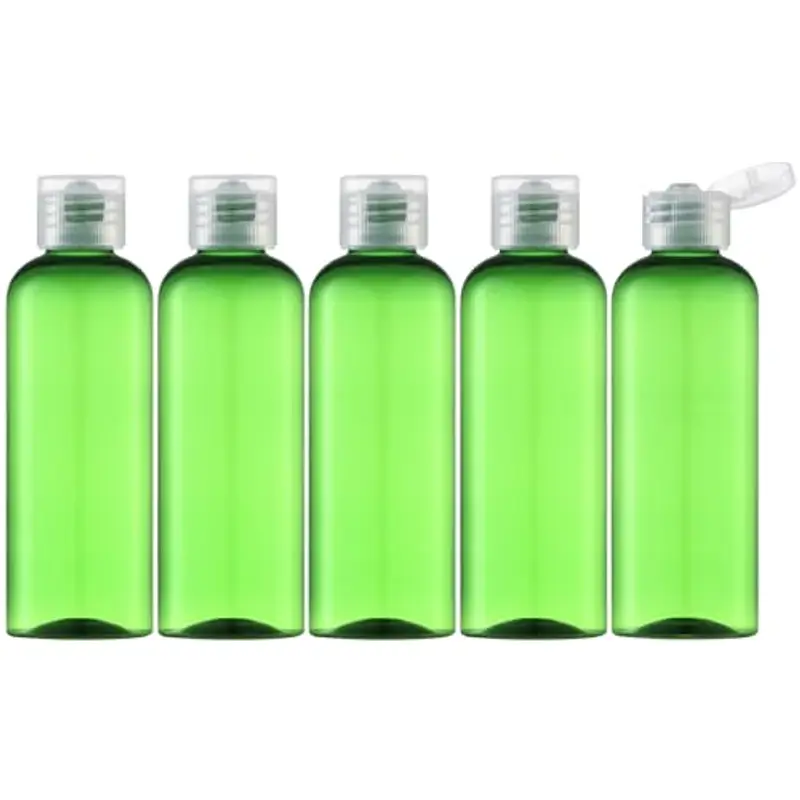 Toureal 100ML Bottiglie Vuoto da Viaggio con Tappo Flip Top (5 Pezz) Flaconi per Cosmetici (Verde Chiaro)