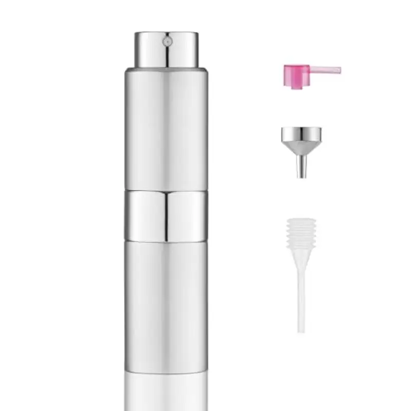 Toureal 20ml Spruzzino Profumo Ricaricabile, Vaporizzatore da Viaggio, Atomizzatore Nebulizzatore Profumo, Bottiglie Porta Profumo Spray (Argento)