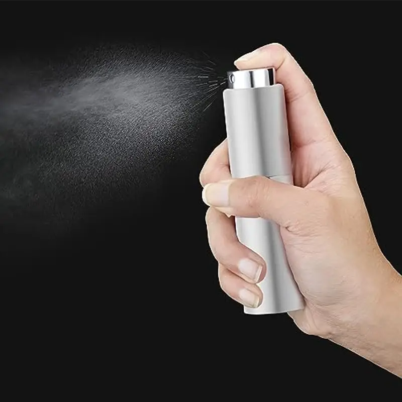 Toureal 20ml Spruzzino Profumo Ricaricabile, Vaporizzatore da Viaggio, Atomizzatore Nebulizzatore Profumo, Bottiglie Porta Profumo Spray (Argento) miniatura 2