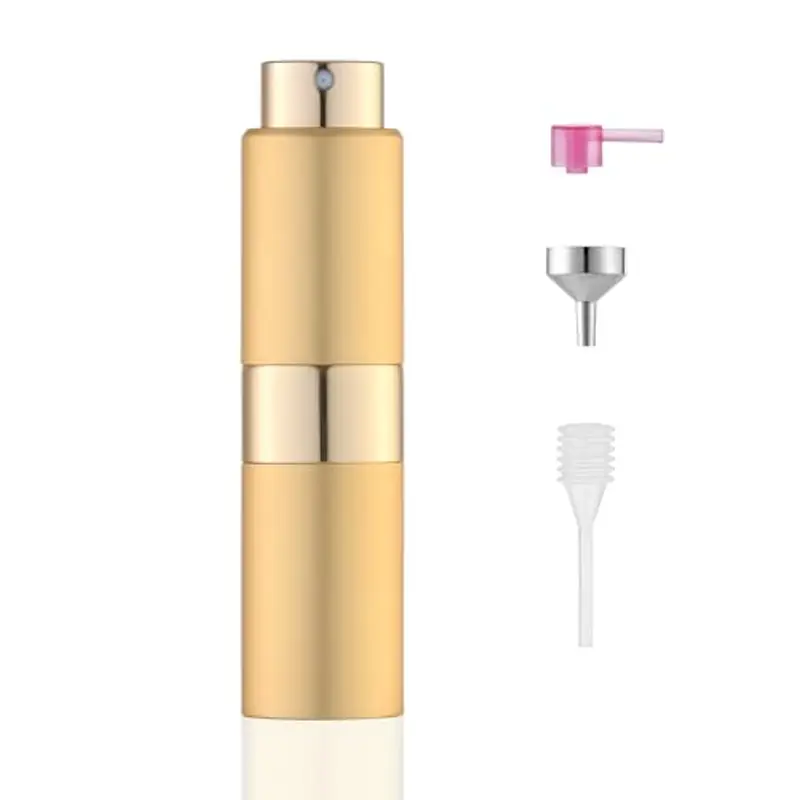 Toureal 20ml Spruzzino Profumo Ricaricabile, Vaporizzatore da Viaggio, Atomizzatore Nebulizzatore Profumo, Bottiglie Porta Profumo Spray (Oro)