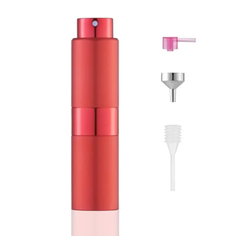 Toureal 20ml Spruzzino Profumo Ricaricabile, Vaporizzatore da Viaggio, Atomizzatore Nebulizzatore Profumo, Bottiglie Porta Profumo Spray (Rosso)