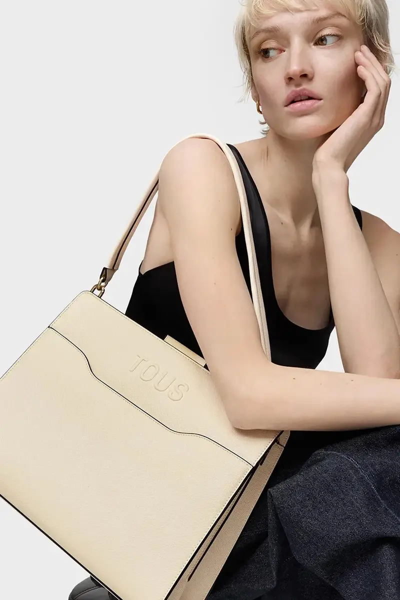 borsetta Audree Saffiano Beige miniatura 4